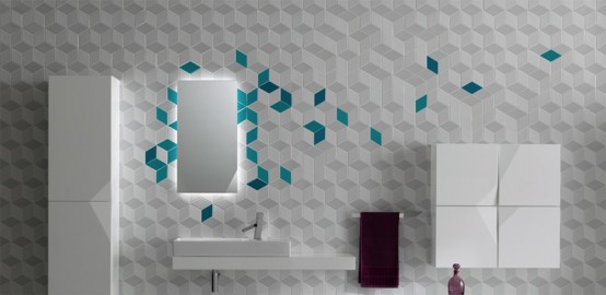 bathroom wall tiles, black and white ceramic tiles, futuristic bathroom, gorgeous ceramic tiles, kale, wall tiles, wall treatments, bathroom appliances, ceramic tiles