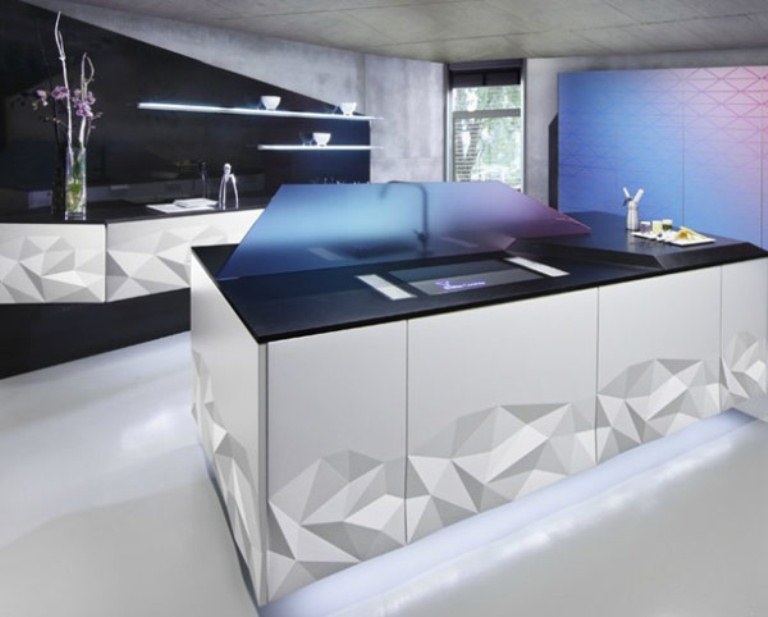 Futuristic Kitchen Design | futuristic kitchen design inspired by origami digsdigs Futuristic Kitchen Design | futuristic kitchen design inspired by origami digsdigs