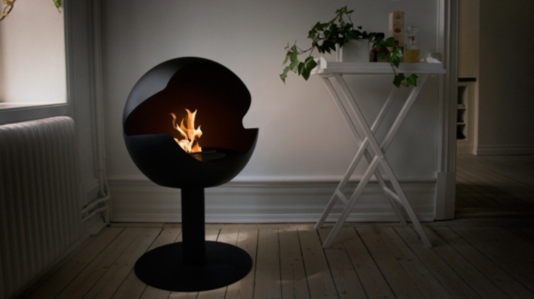 Futuristic Round Bioethanol Fireplace DigsDigs