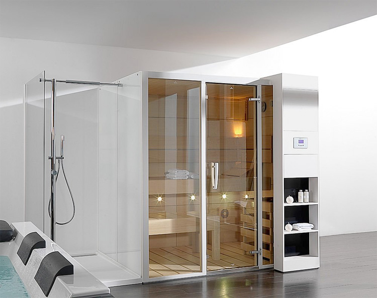 This comprehensive sauna system by Porcelanosa is designed to make the most 