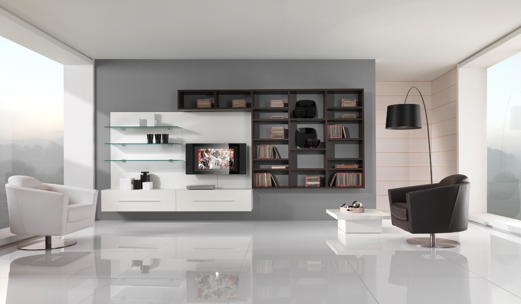 2010 Modern Black and White Living Room Design 
