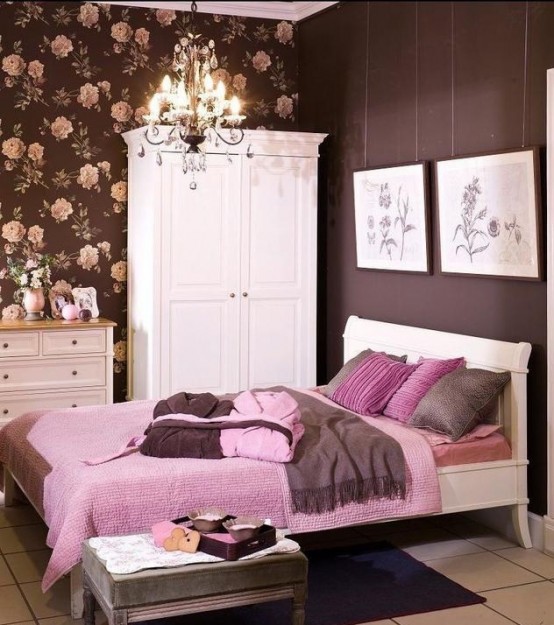 Girlish Pink And Chocolate Bedroom Design