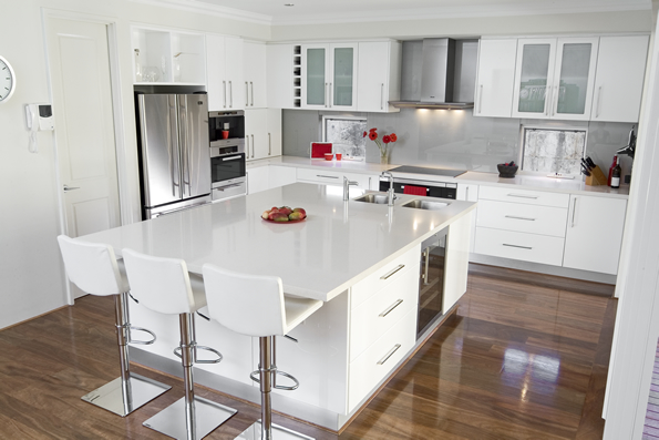 White Kitchen with White Cabinets and Countertops