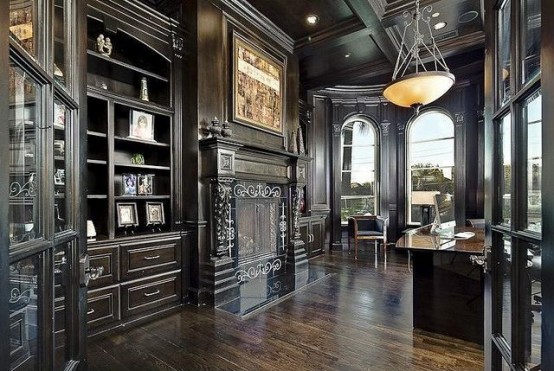 21 Gorgeous Gothic Home Office And Library Décor Ideas - DigsDigs