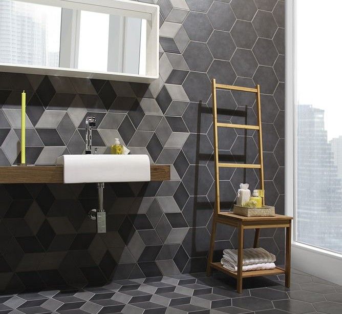 28 Modern Geometric Décor Ideas For Bathrooms DigsDigs