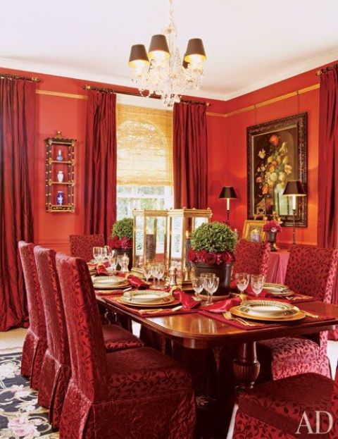 24 Hot Cranberry Monochromatic Rooms - DigsDigs