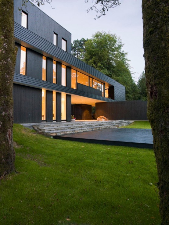 Impressive Dark Scandinavian Home With Modern Interiors