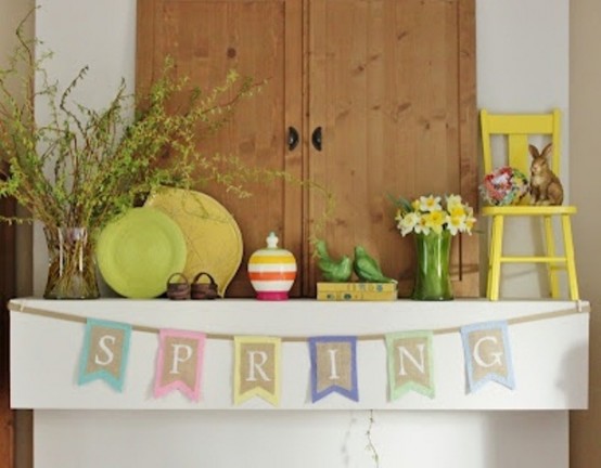 inspiring spring mantels 39 554x432 Thiết kế “Thổi bừng” hương sắc mùa xuân cho không gian nội thất