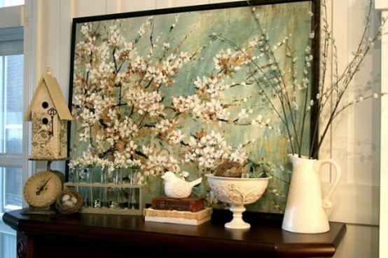 inspiring spring mantels 57 554x368 Thiết kế “Thổi bừng” hương sắc mùa xuân cho không gian nội thất
