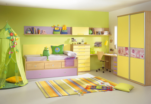 Детская комната: цветовое решение Kids-room-decor-yellow-green-1