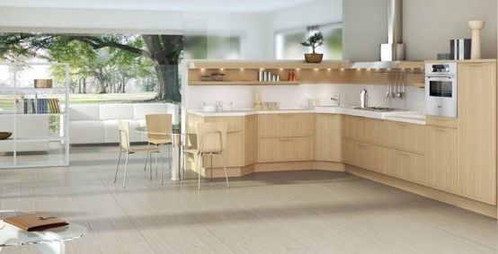 Light Oak Wooden Kitchen Designs