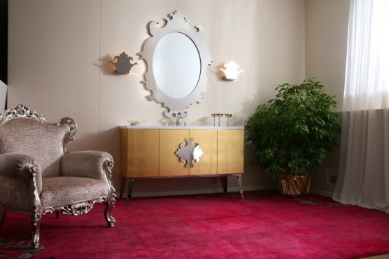 Luxury Bathroom Furniture With Gold Or Silver Covering Hermitage By Oasis