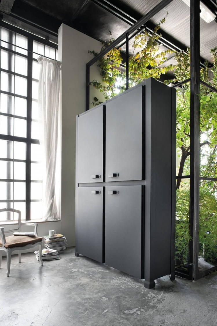 Milan loft design with dark industrial metals in decor digsdigs