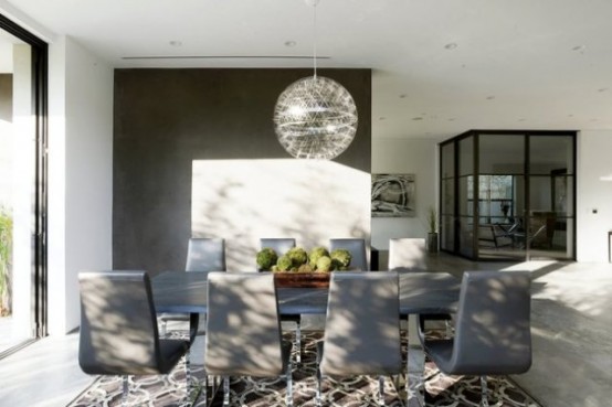 Minimalist Black Grey And White House With A Play Of Textures