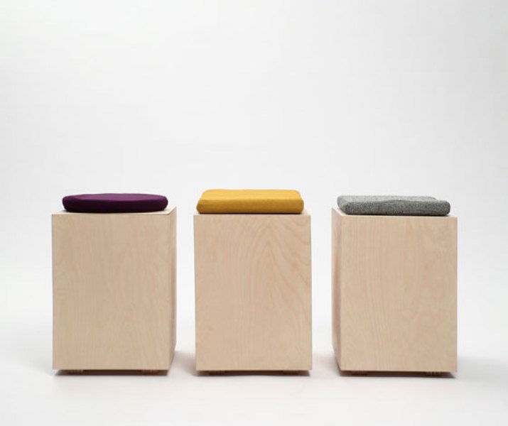 Minimalist Functional Stool Made Of Box And Cushion DigsDigs