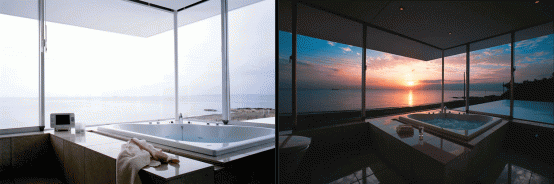 Minimalist House Bath with View