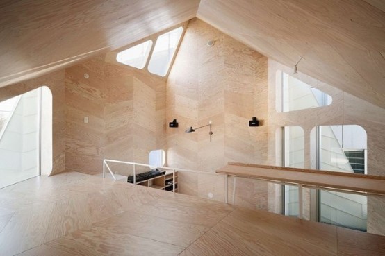 Minimalist Larch Covered Tsubomi House With 7 Split Levels