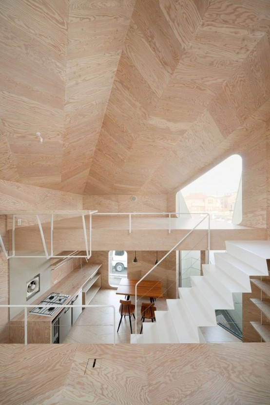 Minimalist Larch Covered Tsubomi House With 7 Split Levels