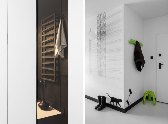 Minimalist Masculine Apartment With Neon Details And Geometric Decor