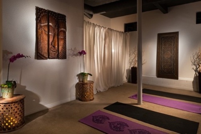 meditation yoga studio rooms decor minimalist space gym sundara zen interior asian basement awesome digsdigs boho windows candles create flo