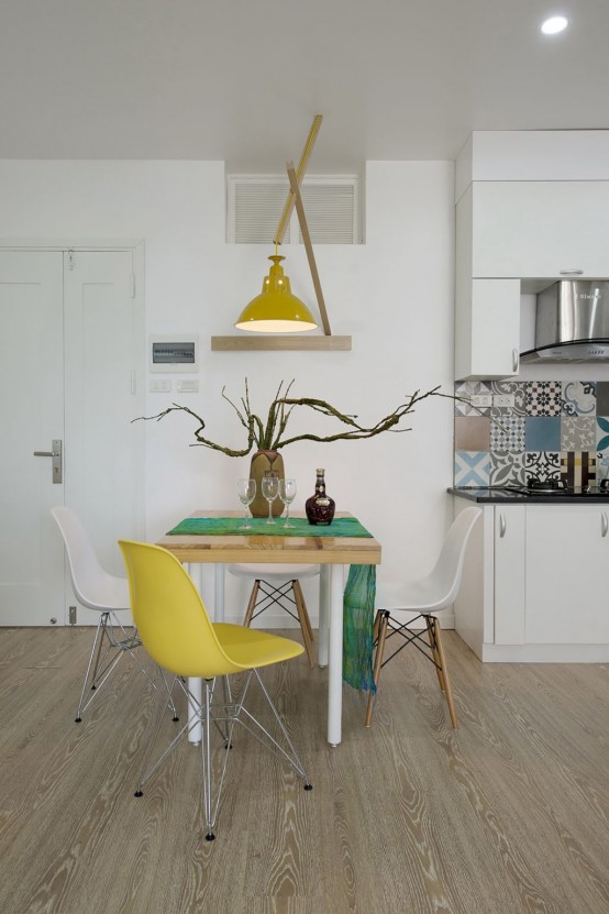 Modern Apartment Design With Colorful Wall Tiles And Accents Modern Apartment Design With Colorful Wall Tiles And Accents