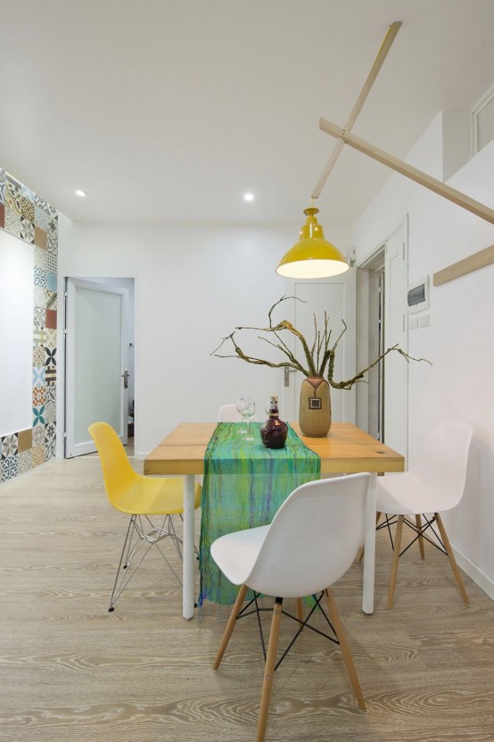 Modern Apartment Design With Colorful Wall Tiles And Accents Modern Apartment Design With Colorful Wall Tiles And Accents