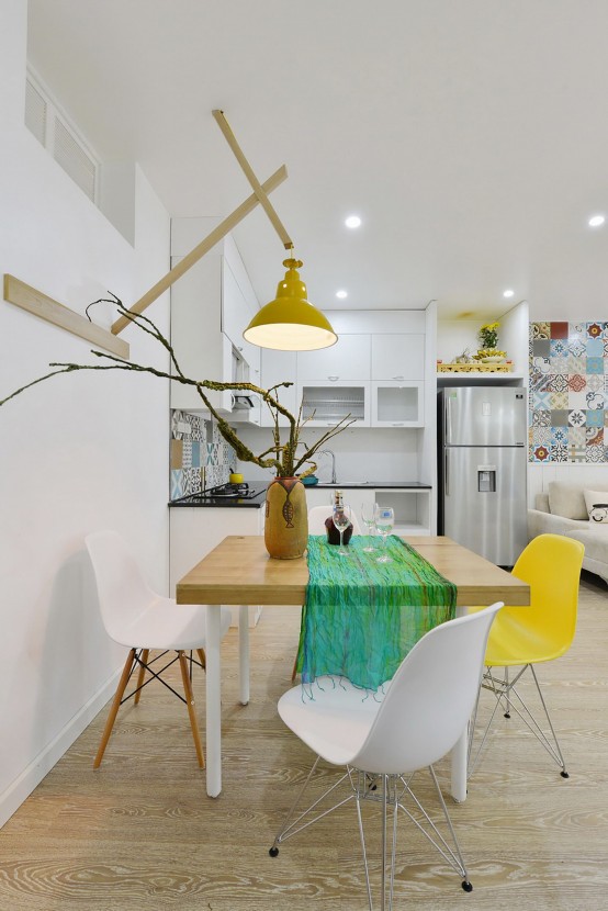 Modern Apartment Design With Colorful Wall Tiles And Accents Modern Apartment Design With Colorful Wall Tiles And Accents