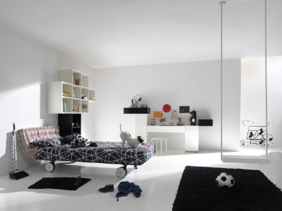 Ultra Modern Kids Bedroom Designs by Lago. Modern Black And White Kids Room 