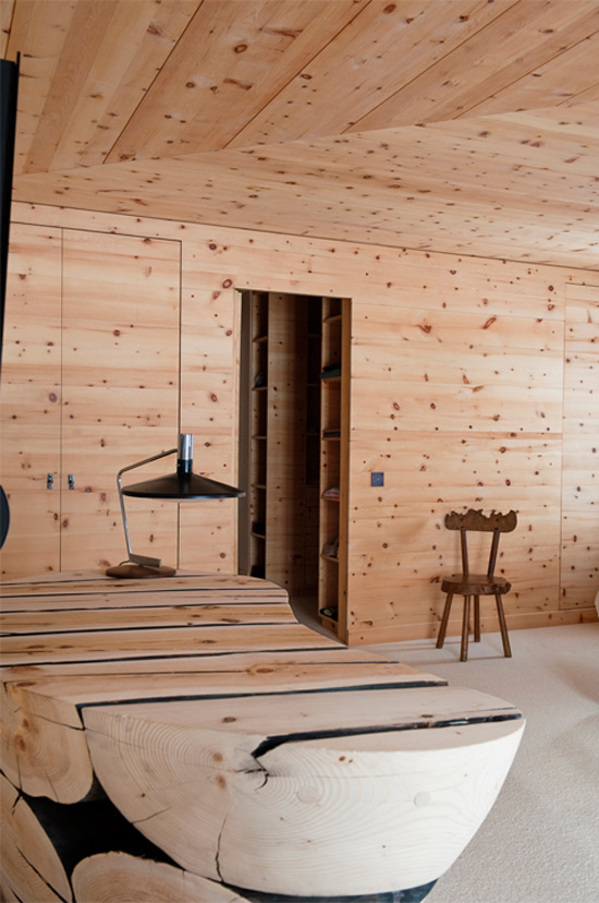 Modern Chalet With Wood Clad Interiors And Touches Of Green