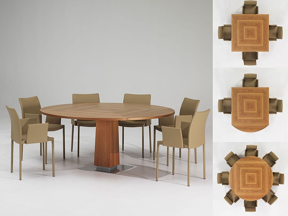 Expandable Round Dining Table Modern