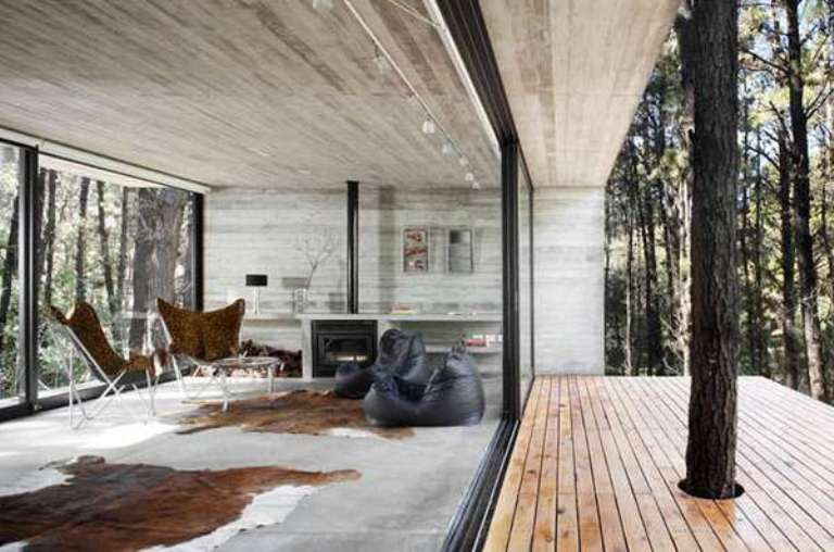 Modern Holiday House Of Concrete Opened To Nature | DigsDigs