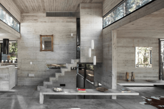 Modern House Of Concrete Opened To Nature