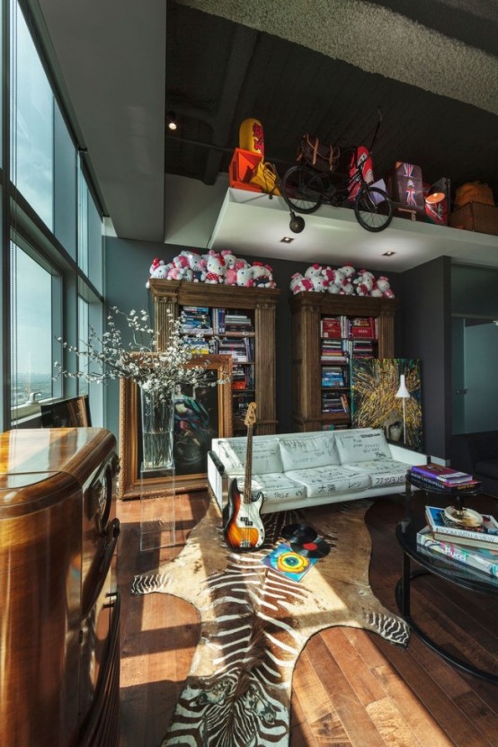 Modern Surrealist Penthouse With Colorful Interiors Modern Surrealist Penthouse With Colorful Interiors