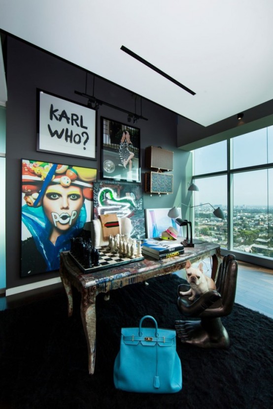Modern Surrealist Penthouse With Colorful Interiors Modern Surrealist Penthouse With Colorful Interiors