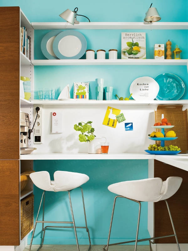 Modern Turquoise Kitchen Design With Space Saving Solutions DigsDigs Modern Turquoise Kitchen Design With Space Saving Solutions DigsDigs