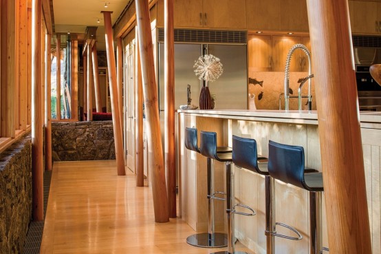 Montana Glass Home With Lots Of Wood In Decor Montana Glass Home With Lots Of Wood In Decor