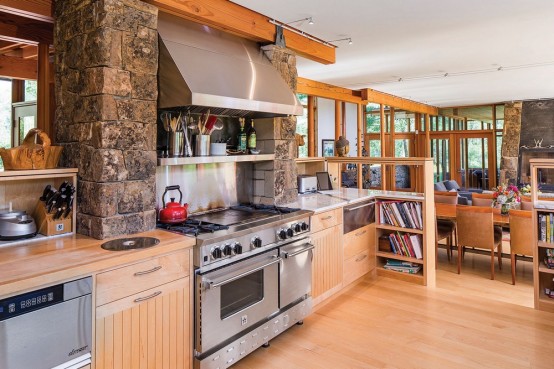 Montana Glass Home With Lots Of Wood In Decor Montana Glass Home With Lots Of Wood In Decor