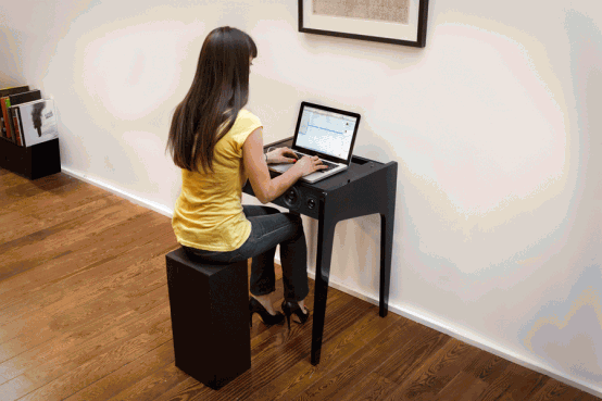 Compact Multimedia Laptop Desk With Built-In Speakers System