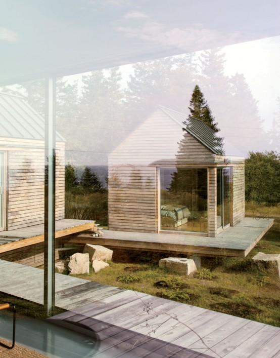 Natural Vacation Escape Of Three Wooden Cabins