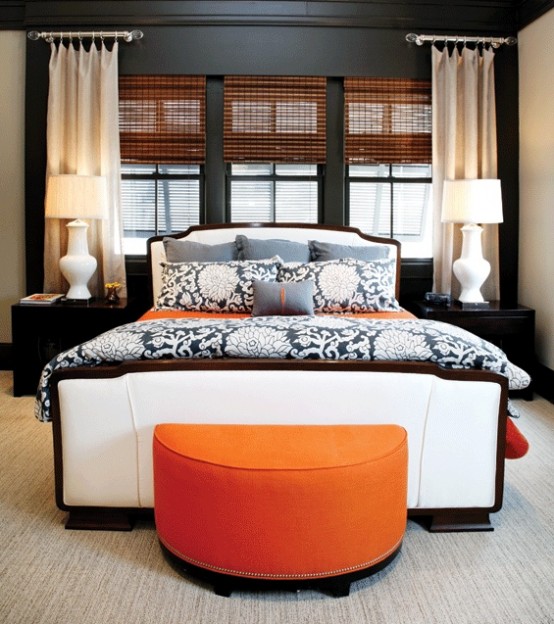 orange accents bedrooms bedroom decor grey digsdigs accent gray stylish master bedding colors walls bed interiorgod modern pop