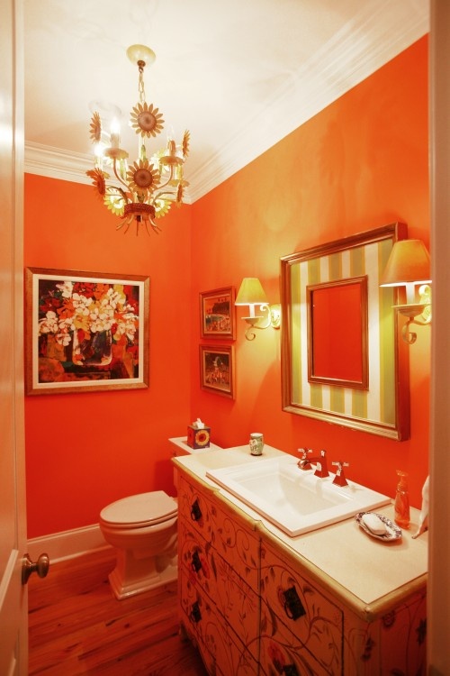 31 Cool Orange Bathroom Design Ideas - DigsDigs