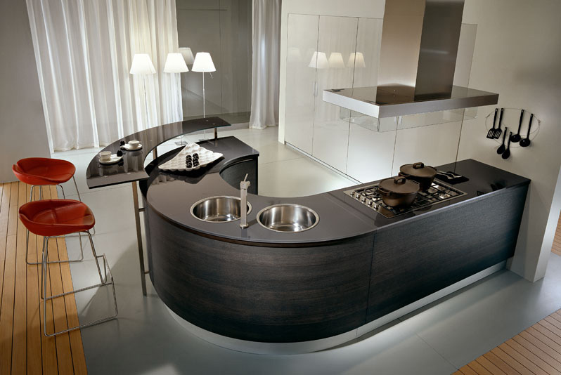 Pedini Kitchens With Rounded Countertops - DigsDigs
