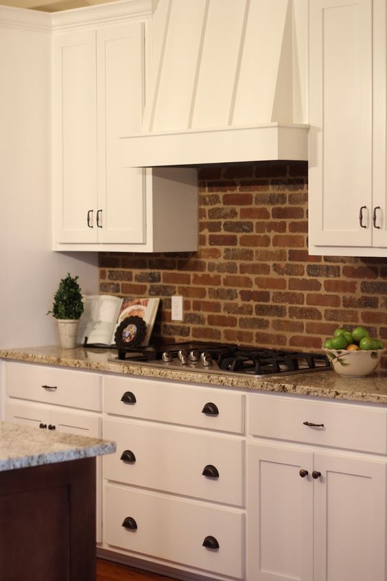 Minimalist Brick Backsplash In Kitchen for Simple Design