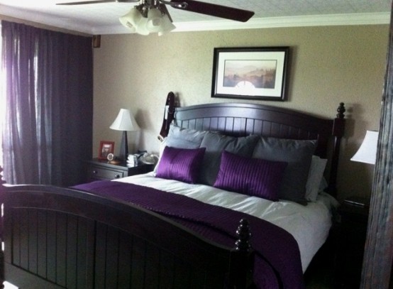 Purple Accents In Bedroom