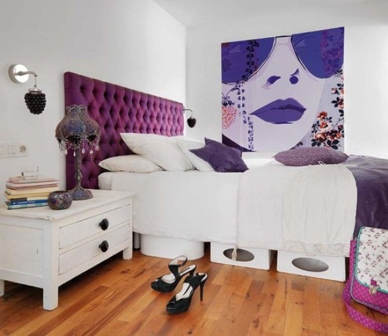 Purple Accents In Bedroom