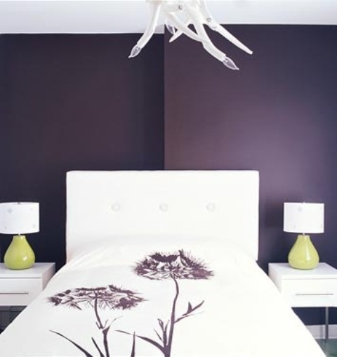 Purple Accents In Bedroom