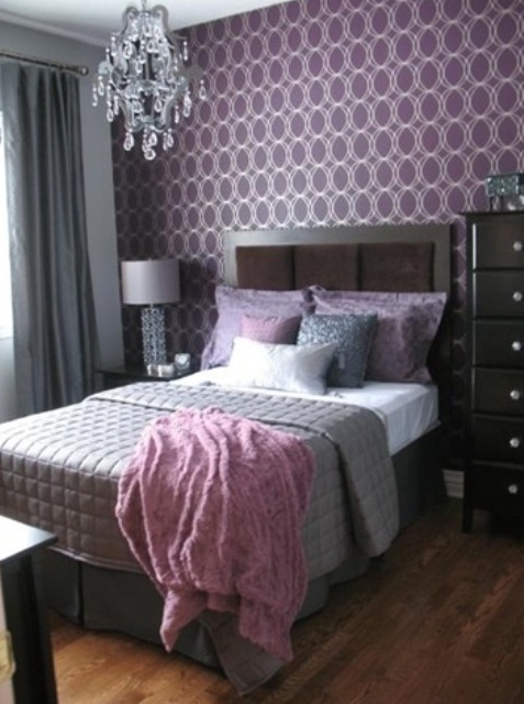 purple bedroom accents bedrooms plum stylish gray digsdigs grey accent bedding source colors walls scheme accented lilac