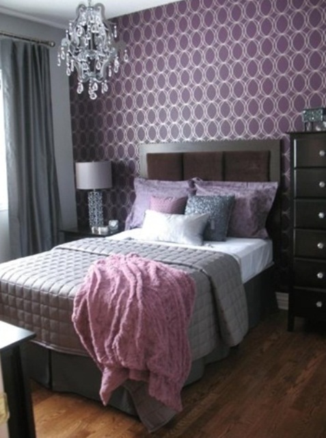 Purple Accents In Bedroom