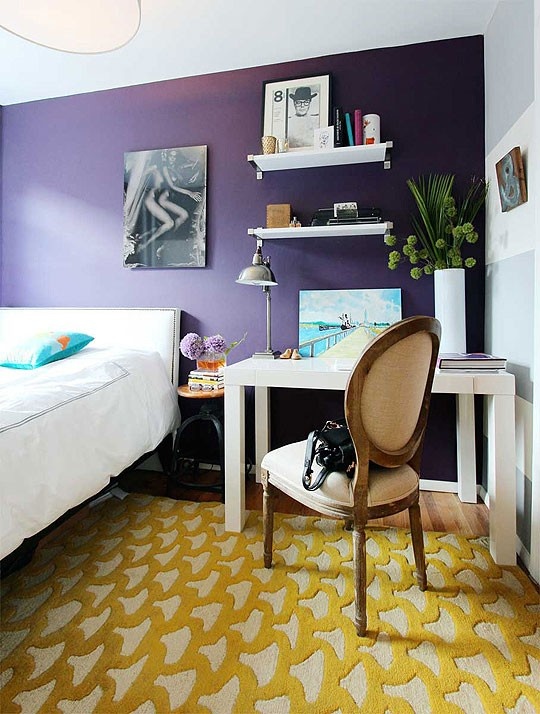 Purple Accents In Bedroom