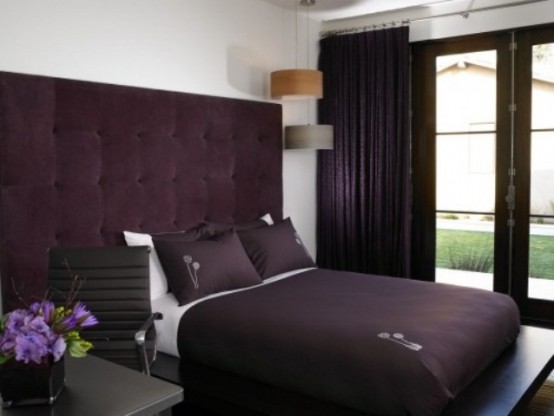 Purple Accents In Bedroom